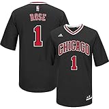 ユースデリック・ローズシカゴブルズブラック半袖レプリカバスケットボールジャージー ブラック