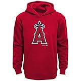 MLB Los Angeles Angels Boys Primaryロゴフリースパーカー、アスレチックレッド、サイズ8