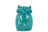 Urban Trends Collection 27214 4 Piece Small Distressed Gloss Turquoise Ceramic Sitting Fox Figurine 