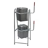 一斗缶スタンド 2段式 缶が落下しない メッキ仕様 4703