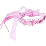 (フィーショー)FEESHOW　女の子　花輪　ベール付きパールデコレーション　花かんむり　花冠カラフル　ヘッドドレス 髪飾　りカチューシャ　 ヘアアクセサリー ウェディング ダンス衣装 ライブ フェス