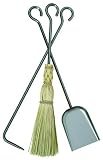 Enclume 3 Piece Long Fireplace Tools, Hammered Steel by Enclume