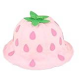 【SEBLES】ベビー 赤ちゃん 帽子 ハット フリル 丸 子ども 子供 苺 イチゴ フラワー無地 コットン UV あごゴム 春 夏 秋 女の子 可愛い(タイプG,44cm)