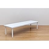 フリーローテーブル(作業台/PCデスク/センターテーブル) 長方形 幅150cm×奥行45cm 天板厚3cm ホワイト(白)