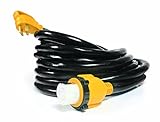 Camco 55542 25' 50 AMP Standard Male / 50 AMP Locking Female PowerGrip Adapter Extension Cord [並行輸入品