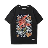 SHIHUA 機動戦士ガンダム tシャツ 半袖 夏服 薄い生地 柔らかい 上着 日常服 シンプル風 綿シャツ 人気 アニメ 周辺 グッズ プレゼント (ブラック 11,XL)