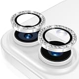 【3枚入り】レンズカバー iPhone 17 用 カメラフィルム キラキラ アイフォン17 カメラ保護 ピカピカ アルミ合金 9H強化ガラス キズ防止 黒縁取り 露出オーバー防止 超高透過率 いphone17カメラカバー プロテクター ラインストーン ホワイトシルバー