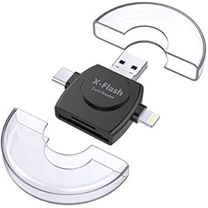 AKINK SDカードリーダー 4in1外付メモリーカードリーダー iPhone Android Type-C USB…