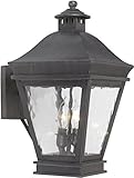 Elk 5721-C 10 by 17-Inch Landings Water Glass 2-Light Outdoor Wall Lantern, Charcoal Finish [並行輸入品]