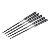 uxcell　ヤスリ　丸型ヤスリ　グラス　ストーン　メタル　ダイヤモンドコート　カービング　ブラック　140 x 3mm　5本入り