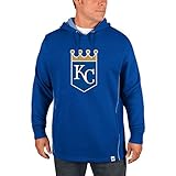 Men 's Kansas City RoyalsマジェスティックLefty Rightyブループルオーバーフード付きスウェットシャツ、サイズXL