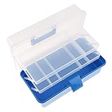 P Prettyia 収納ボックス パーツケース　コレクション ボックス 　小物入れ　 雑貨入れ　多目的　折り畳み　全4色 - ブルー