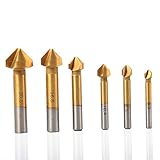 junda　バリ取り 面取りカッター 工具 金属 プラスチック 加工 6本 セット 6mm-19mm チタンコーティング