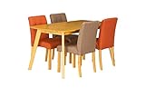 フェリス ダイニングセット テーブルセット 4人掛 (ブラウン×オレンジ)
