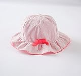 MORGEN SKY キッズハット 子供向けクロッシェ リボン付き ブルトン チューリップハット (M（頭囲：48cm）, ピンク　小花柄)