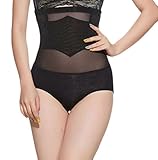 Ziweiba夏お腹引締め ハイウエスト シェイプアップ ショーツ 補正 下着 通気性よく 女性用くびれライン矯正ガードル 簡単無地柄 ヒップを引き上げ (XXL, Aブラック)