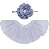 (アイム)iiniim　赤ちゃん　ベビー　可愛い　コスチューム　着ぐるみ　衣装　新生児用　おくるみ　記念写真小道具　チュチュ　ふわふわ　お食い初め　記念撮影　寝相アート　ヘアバンド＋チュチュスカートセ