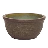 信楽焼 青窯肌ひねり水鉢 13号 ／睡蓮鉢