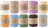 原ウール Knitworm 毛糸 10玉セット チャティコットン 中細 20g(約48m) コットン100% (30.全色セット)