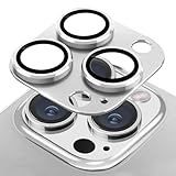 Kakuki for iPhone 16 Pro/ProMax カメラフィルム アルミ合金製＋AR高透過率強化ガラス アイフォン16プロ/アイフォン16プロマックス 一体型レンズ保護フィルム 耐衝撃 露出オーバー防止 アルミ合金 カメラカバー(iPhone 16 Pro/iPhone16Pro Max, グレー)