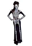 Womens Plus Size Bone Appetit Skeleton Long Dress US サイズ: 2X カラー: ブラック