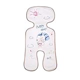 ベビーカー シート クッション ベビーカー シートライナー ベビーカー保冷シート3Dメッシュ 100% 植物繊維 接触冷感 通気吸汗 暑さ対策 (ホワイト)