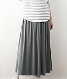 Angeliebe エンジェリーベ マタニティ やわらか フライス マキシ スカート 産前 産後 対応 妊婦服 ロング ウエスト調節可 S ～ M 杢 チャコール21544 21544301