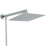 aothpherモダン304ステンレススチールSquare Rainfall 15.7インチとシャワーヘッドシャワーアームと5 ftホース、高クロム研磨、超薄型雨スタイル 8-inch SH1003-