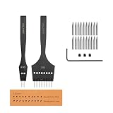 WUTA 丸目打ち 第3世代菱目打ち レザークラフト 工具 取り外し可能 パンチアクセサリ DIY用 革細工 セット(3.85mm- 2+8)