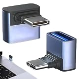 Ginhkok Type c変換アダプターL字 USB Type C変換アダプターC&USB 3.1変換アダプタ L型 2個セット (Type C-USB A 3.1メス) 最大10Gbps [USB3.0延長アダプタ10Gbps高速転送 65/3A急速充電]OTG対応 MacBook Pro/MacBook Air/iPad Proその他 USB-C 端末用