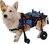 犬用車椅子 ペット/猫/犬カート 車椅子 サイズ調整可能 ペット用 4輪歩行器 歩行補助 カート リハビリ 介護 老犬 猫犬兼用 猫 犬用 車いす 麻痺した後足のための犬補助歩行器犬用車椅子、後肢麻痺、ペットモビリティスク