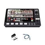 FEELWORLD L4 マルチカメラビデオミキサー・スイッチャー 10.1インチ タッチスクリーン 4xHDMI入力 USB3.0インターフェース T-BAR切り替え APPコントロール ビデオスイッチャー