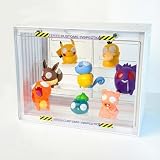 KINKILIVINGフィギュアケース コレクションケース アクリル 卓上 透明収納 【マグネット扉】 【スタッキング可】 3層 取り外し可能 30x17x24cm コンテナ型 防塵 組立簡単 DIYステッカー付 展示ケース