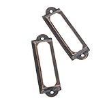 12個入り 引き出し ラベルブランド ネジ付き パーツ材料 金具/ 手作り 装飾 S 赤ブロンズ