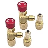 TIGRE BLANC エアコン ガス チャージ バルブ R410a R32 5/16 真空引き 冷媒 ガスコントロール 1/4 変換 アダプター 付き 2個セット