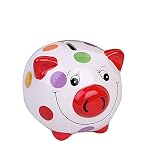 zchingセラミック豚貯金箱節約コイン銀行Personalized Nursery Decor forキッズ赤ちゃん女の子ギフト レッド
