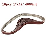 Generic 10pcs 106cm x 25mm Alumina Sanding Belts 400 Grit Sandpaper Self Sharpening Oxide Abrasive S