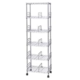 アイリスオーヤマ メタルラック メタルミニシリーズ ポール径19mm メタルミニブックシェルフ 6段 幅47×奥行27.5×高さ149㎝ 耐荷重150kg キャスター付 MM-B425