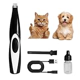 Drkicsy ペット ミニ セーフトリマー 犬用足トリマー ペットグルーミングクリッパー 犬用ヘアトリマー ミニ犬用トリマー グルーミング用 電動犬用バリカン 犬のグルーミング用品 ペットの足、毛のトリミング用 (ブラック)