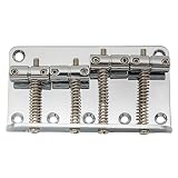 Musiclily 弦ピッチ19mmビンテージ4弦ベース用ブリッジ 、クローム