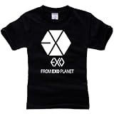 EXO K - pop Tシャツ/シャツ/ TシャツFanmadeコットンスーパー快適+ EXOポスターステッカーとして無料ギフト ブラック
