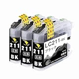 【稲妻トナー】LC211 インク ブラック 黒 互換インクカートリッジ ブラザー用 LC211-BK LC211BK ICチップ付き/増量タイプ 対応機種：DCP-J562N DCP-J963N DCP-J968N-W MFC-J880NNADP MFC-J997DN MFC-J997DWNなど 計3本
