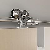 DIYHD 2.44M納屋ステンレス.スチールツインローラのトラックレールスチール吊り引き戸金物