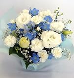 【クール便対応】お供えの花/白＆ブルー洋風アレンジメント