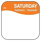DayMark Safety Systems IT1100876 MoveMark Day of the Week Removable Label SATURDAY 3/4 x 3/4 Orange 