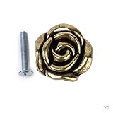 Homyl 2個入り　アンティークブロンズ　ローズ　 キャビネット　引き出し　家具 　ノブ　ハンドル　プル　ハードウェア 34mm　セット