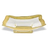Badash Crystal D241G SQ - GOLD LEAF BOWL 8 in.