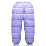 ノーブランド品 キッズダウンパンツ 子どもダウンズボン 子供ロングダウンパンツ ガールズ防寒ズボン ジュニアロングズボン 長ズボン パープル　110cm