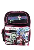 Full Size Black and White Stripe Monster High Backpack - Monster High Bookbag [並行輸入品]