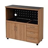 JKプラン Keittio 北欧キッチンシリーズ 幅90 キッチンカウンター レンジ収納 北欧テイスト 木製 家電収納カウンター キャスター付き 間仕切り キッチン収納 FAP-0030-NABK